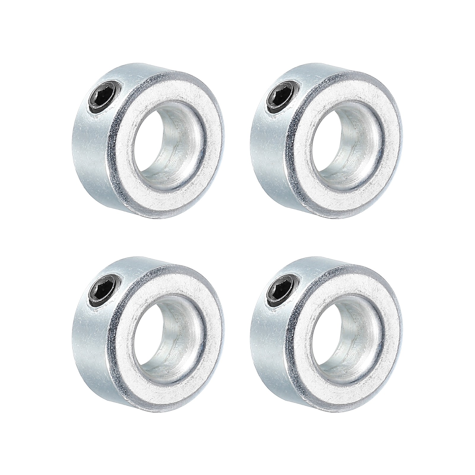 Shaft Collar 5/16"" Bore Zinc Plated Carbon Steel Set Screw Silver Tone 4 Pack