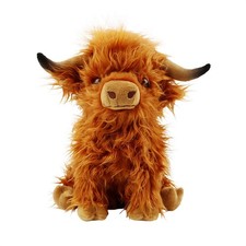 Highland Cow Stuffed Animal,10.5 inches Realistic Cow Plush Toy,Animal Cattle...