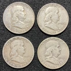 Franklin Half Dollars - Lot of 4 - 90% Silver 1949-1952