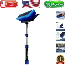 Multi-Purpose 3.5ft Scrub Brush with Rubber Bumper - Perfect for Cars & Decks
