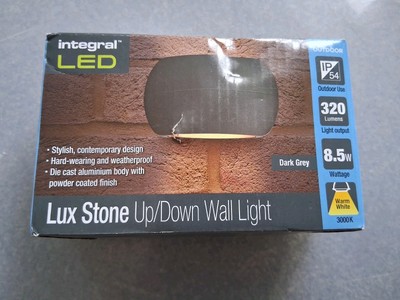 Integrierte LED Lux Stone Up & Down Wandleuchte IP54 8,5W 320lm 3000K dunkelgrau