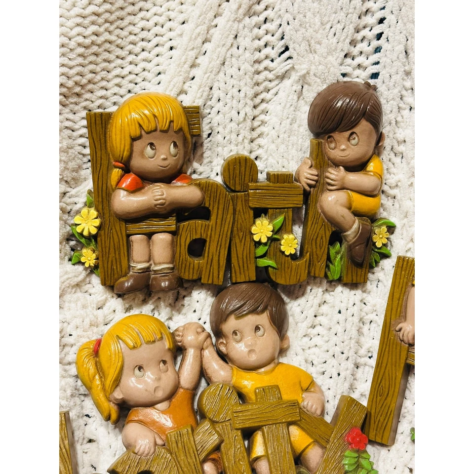 1982 Burwood Homco Set Of 3 Faith Hope Charity Wall Plaques Art Decor vintage - Image 2 of 4