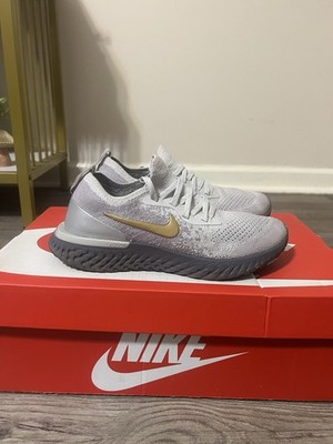 Nike Women s Epic React Flyknit Premium Vast Grey Gold AV3048-070 Size 7