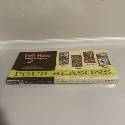 Vintage ''Four Seasons'' Craft Master Numbered Oil Painting Set Never used 