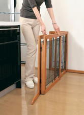 Richell HL Freestanding Gate for Dogs Cats, Brown, Open Box