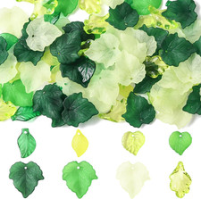 Assorted 80-800Pcs Leaf Acrylic Pendants Charms Clear Transparent Leaves Charms