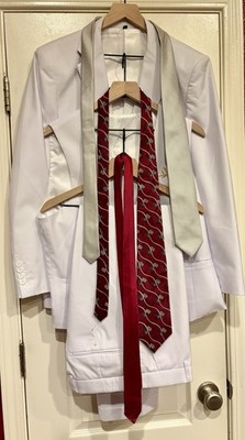 Gentleman's Guru Michael J. Daniel White Men's Suit Single-Breasted 2-Button 34