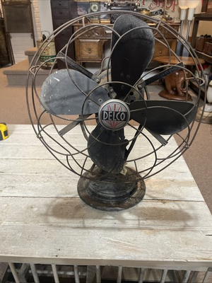 #ad Vintage Industrial Delco Fan $75.00