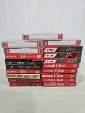 Mixed Lot of 15 Blank Cassette Tapes Sealed 4 opened TDK Maxell Sony New 