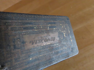kleine Blechdose rechteckig von Garbaty Visconti ca.1,8 cm h