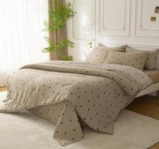 7 Piece Plaid Comforter and Sheet Set,Size Gingham Bedding Full Heart Plaid