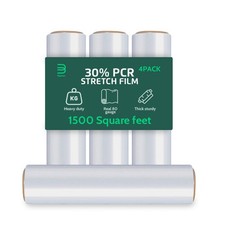 80 Gauge Heavy Duty Stretch Film   18  Wide, 1500 Sq Ft Roll   30  PCR Eco-F...
