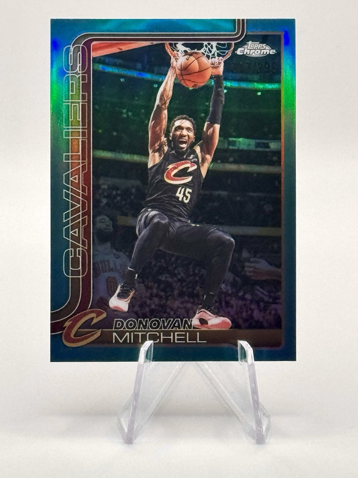 2025-26 Topps Chrome Update Donovan Mitchell Teal Refractor /299 #19