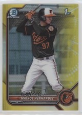 2022 Bowman Chrome Prospects Yellow Refractor 51/75 Maikol Hernandez 0fz3