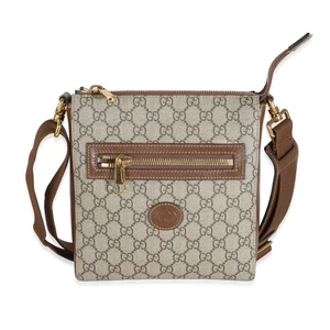 Gucci Gg Supreme petit sac messager femme beige taille unique