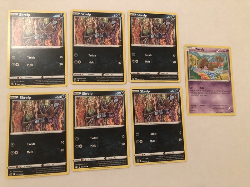 Lot Of 7 Skrelp Pokemon Cards