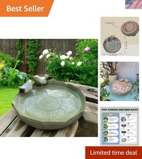 Durable 9.45-Inch Ceramic Bird Bath - Perfect for Birds Garden Beauty