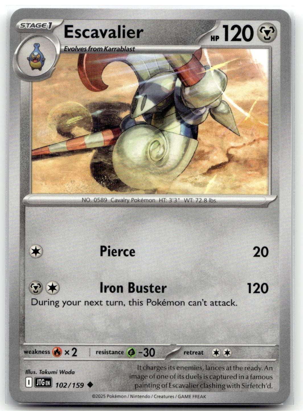 Escavalier 102/159 SV09: Journey Together Uncommon Pokemon TCG NM