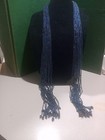 Vtg Blue Iridescent Handmade Multi Strands 20 Seed Bead Necklace 53" in length. — photo 6