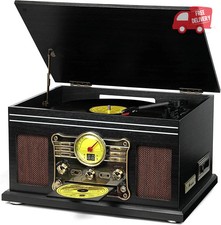 Bluetooth Record Player 10 in 1, 3-Speed Turntable for Vinyl with Speakers, LP t