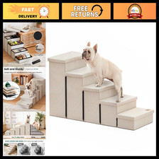 Foldable Dog Stairs for High Beds - 5 Steps Pet Ramp for Small Medium Large Dogs