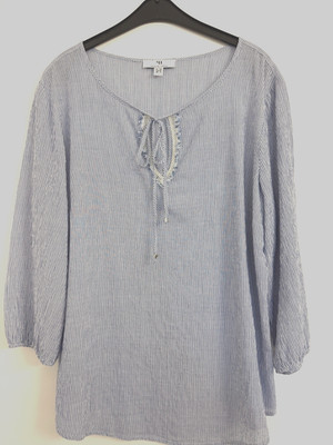 Damen Bluse Tunika von Peter Hahn Gr. 38 M blau-weiß gestreift 3/4 Arm wie neu 