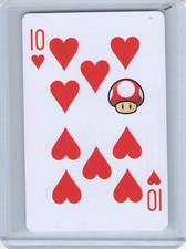 Super Mario Bros 10 of Hearts Playing Card Nintendo Mushroom Art