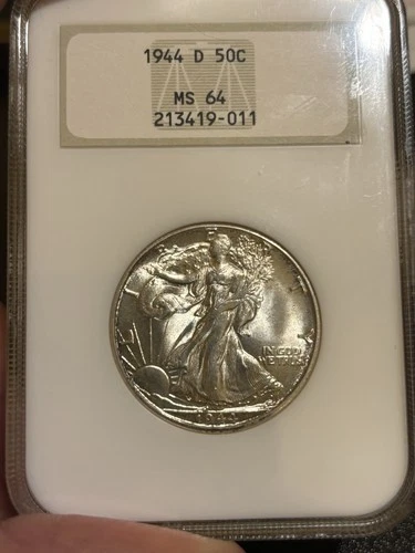 1944 D Walking Liberty Half Old NGC Fatty No Barcode MS64