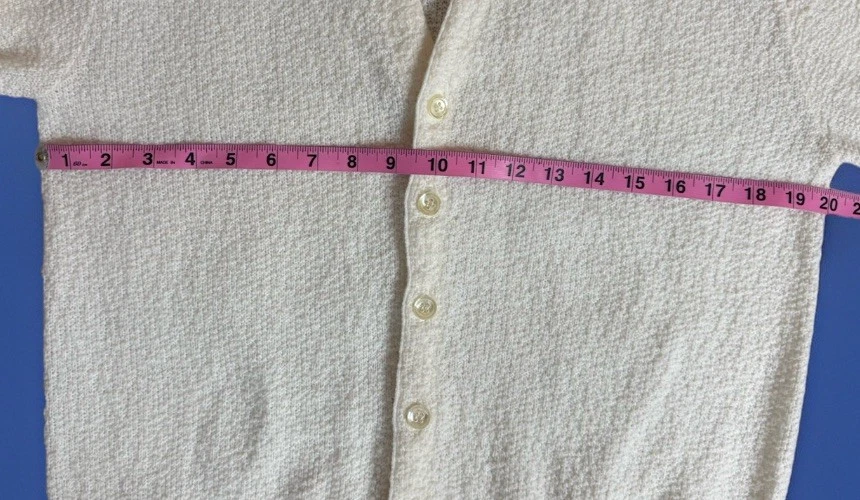 Винтажный средний белый кардиган Brentwood спортивная одежда 100% орлон акрил - Изображение 4 из 4