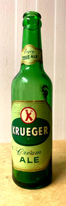 Vintage Krueger Cream Ale Bottle, 12 Oz , - Paper Label