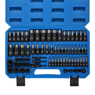 71-Piece Master Hex & Torx Bit Socket Set, 1/4'' & 3/8'' & 1/2'' Drive, Metric/S...