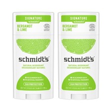 Aluminum Free Natural Deodorant Bergamot  Lime 2 count For Women and Men, wi...