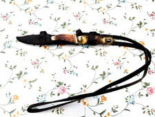 Jagdmesser Hirschfänger mit Hirschhorngriff und Messingbeschlägen.