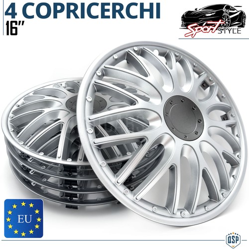 4 Copricerchi per Mercedes Sprinter W906 13-18 16'' Coppette Silver 10 Razze a Y - Foto 8 di 13