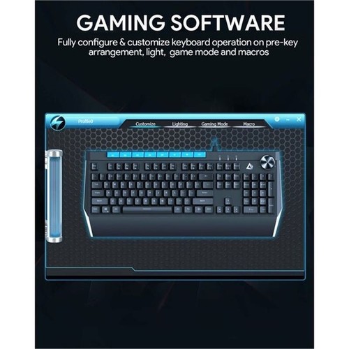AUKEY KMG17 Mechanical Keyboard Blue Switches 104 Key with Volume Control Button - Picture 2 of 5