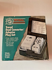 Rival TC661 Travel Dual Converter/Adapter Plug Set White Model