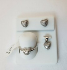 925 silver earrings mother daughter girlfriend stamped necklace heart set