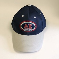 Alaska AK Embroidered Logo Baseball Cap Snapback Hat Cotton Navy Gray Youth OS
