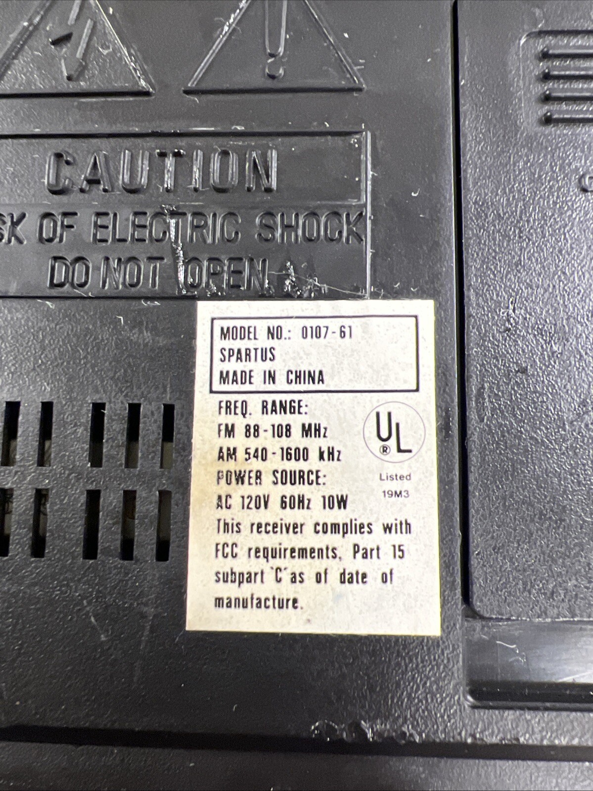 Vintage Spartus AM/FM Alarm Clock Radio Model 0107-61 Tested