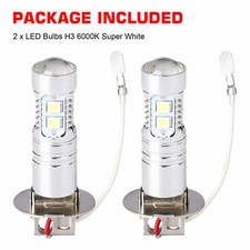 6500k H3 Led Fog Light Headlight Bulbs Car Driving Lamp Kit Drl White High Power