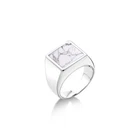 White Howlite Stone 925 Silver Ottoman Handmade Cocktail Mens Rings Jewelry #206