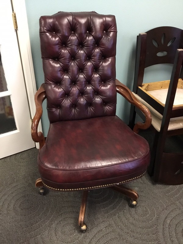 Vintage Ceo Boss President Burgundy Color High Roller Chair