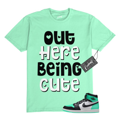 1 Green Glow Black White Mint Dunk Air Force T Shirt to Match CUTE Jordan