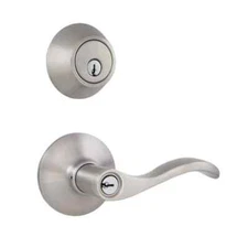 NEW Defiant Naples Satin Nickel Combo Pack with Single Cylinder Deadbolt