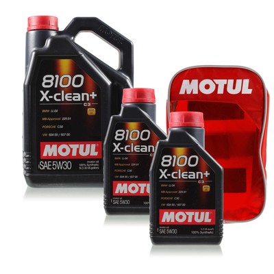 7L Motul 8100 X-clean+ 5W30 Öl Motoröl für VW für BMW Porsche inkl Nachfüllöl-Ta