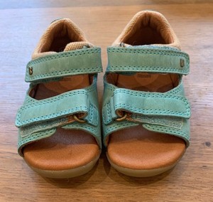 teal leather sandals