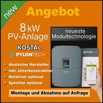 8kW Photovoltaikanlage Kostal Plenticore G3 Hybrid mit Speicher Solaranlage 8 kW