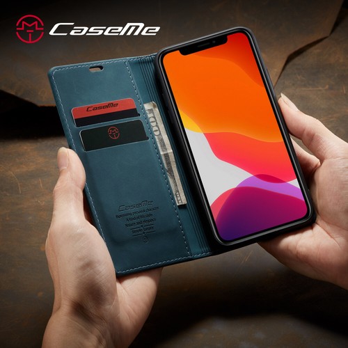 CaseMe Magnetic Leather Case iPhone 16 15 14 13 12 11 Xs XR Pro Max Mini 8 6+ - Picture 41 of 60