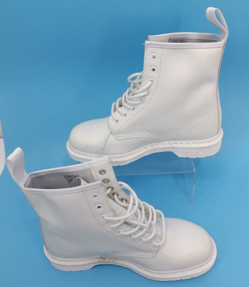Dr Martens 1460 Pascal MONO All White Leather Boots Size Men-10 Women-11 - Image 4 of 4