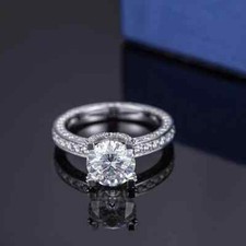 3Ct Round Cut Lab Created Diamond Wedding Engagement Ring 14k White Gold Plated